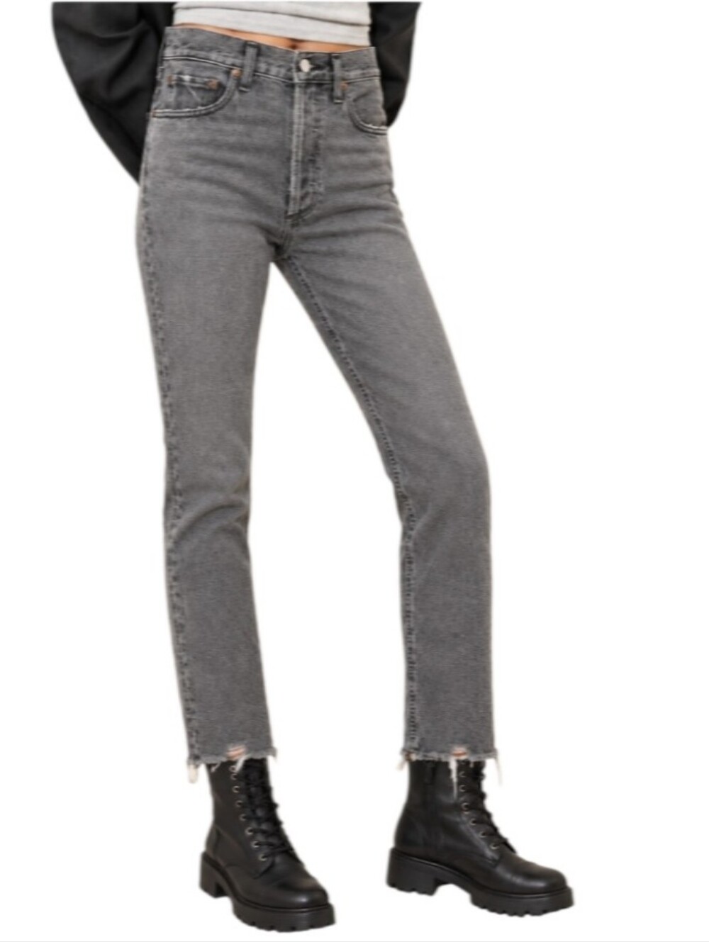 Agolde 90"s Pinch High-Rise Grey Straight Leg Jeans